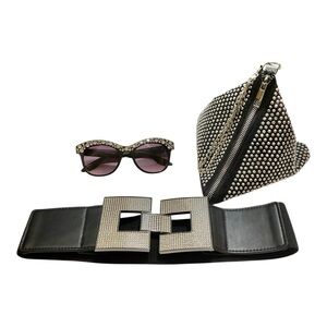 Studded Black Accessories Set